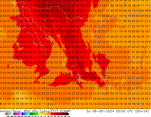 Z500/Rain (+SLP)/Z850 ECMWF sáb 08.06.2024 00 UTC