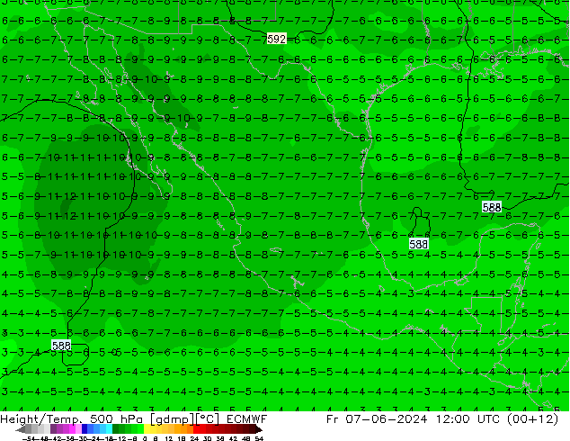 Z500/Regen(+SLP)/Z850 ECMWF vr 07.06.2024 12 UTC