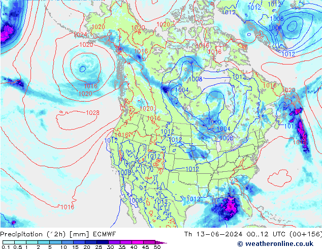 opad (12h) ECMWF czw. 13.06.2024 12 UTC