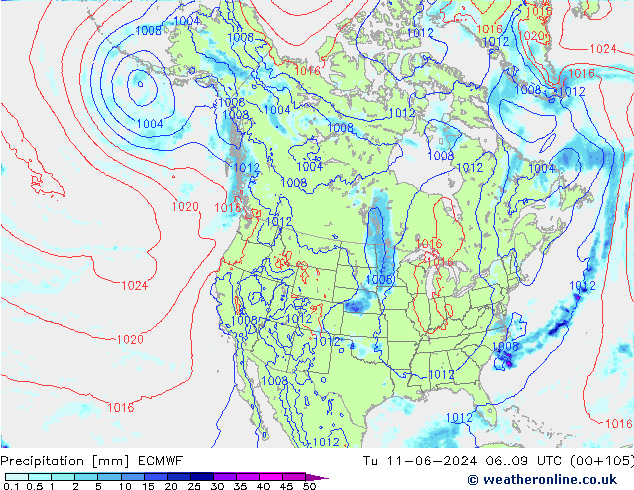 Precipitation ECMWF Tu 11.06.2024 09 UTC