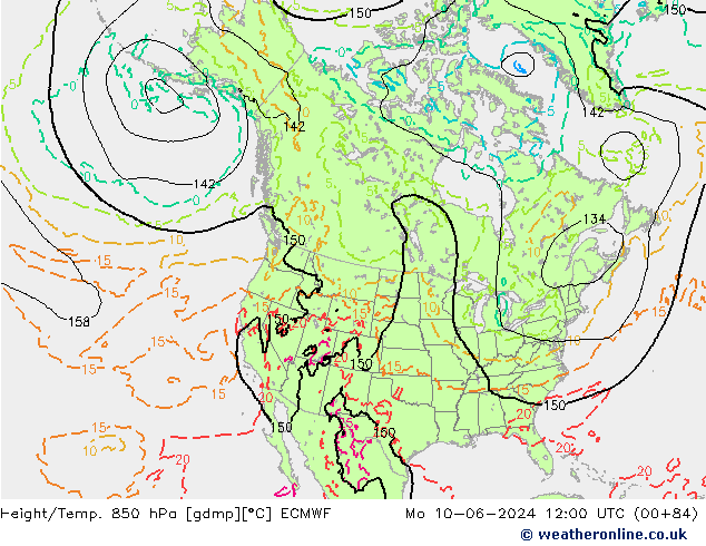 Z500/Rain (+SLP)/Z850 ECMWF lun 10.06.2024 12 UTC