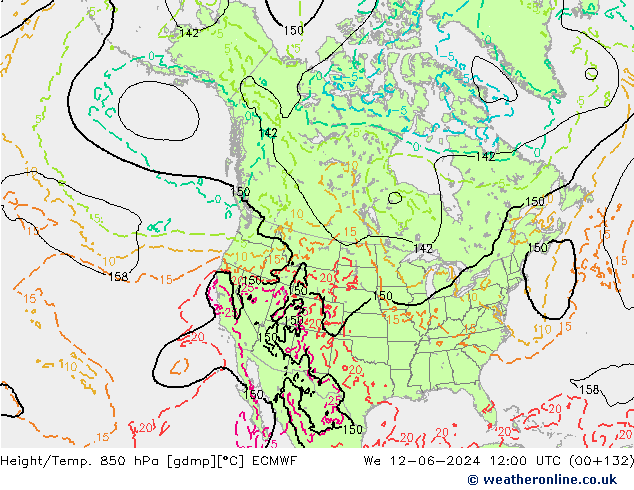 Yükseklik/Sıc. 850 hPa ECMWF Çar 12.06.2024 12 UTC