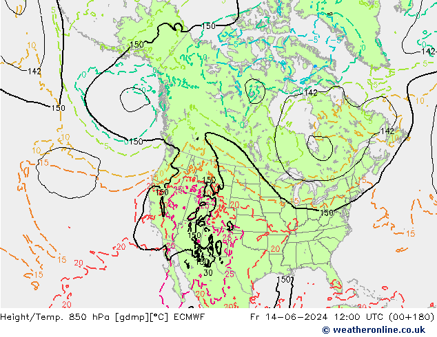 Z500/Rain (+SLP)/Z850 ECMWF Sex 14.06.2024 12 UTC