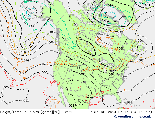 Z500/Rain (+SLP)/Z850 ECMWF  07.06.2024 06 UTC