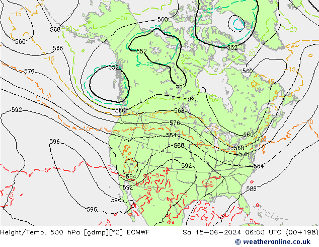 Z500/Yağmur (+YB)/Z850 ECMWF Cts 15.06.2024 06 UTC