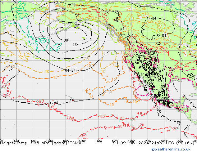 Height/Temp. 925 hPa ECMWF Su 09.06.2024 21 UTC