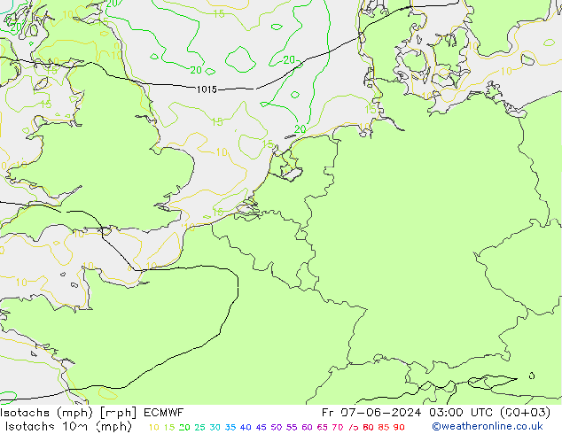 Isotachen (mph) ECMWF Fr 07.06.2024 03 UTC