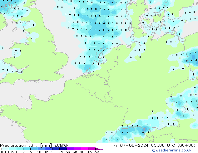 Z500/Rain (+SLP)/Z850 ECMWF Pá 07.06.2024 06 UTC