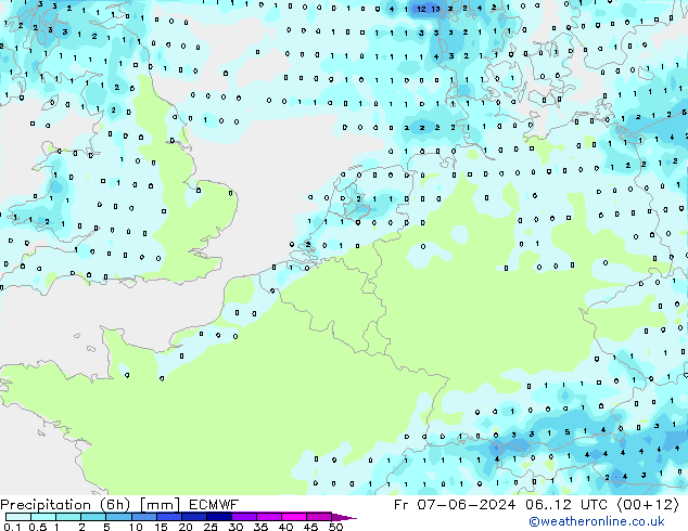 Z500/Rain (+SLP)/Z850 ECMWF ven 07.06.2024 12 UTC