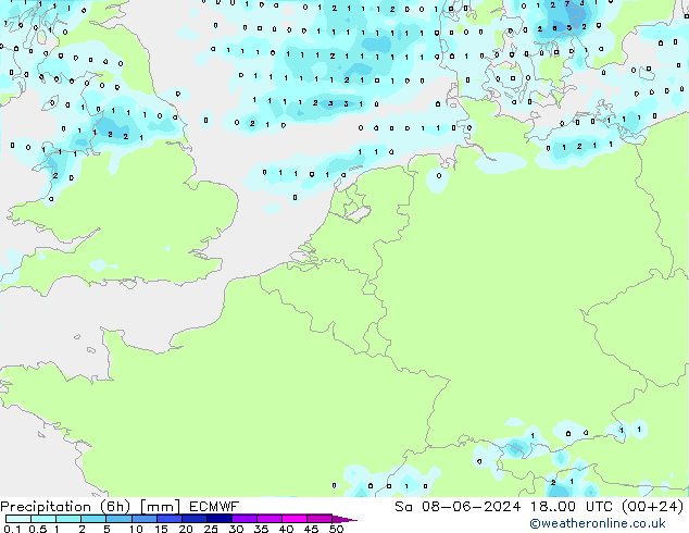 Z500/Rain (+SLP)/Z850 ECMWF Sa 08.06.2024 00 UTC