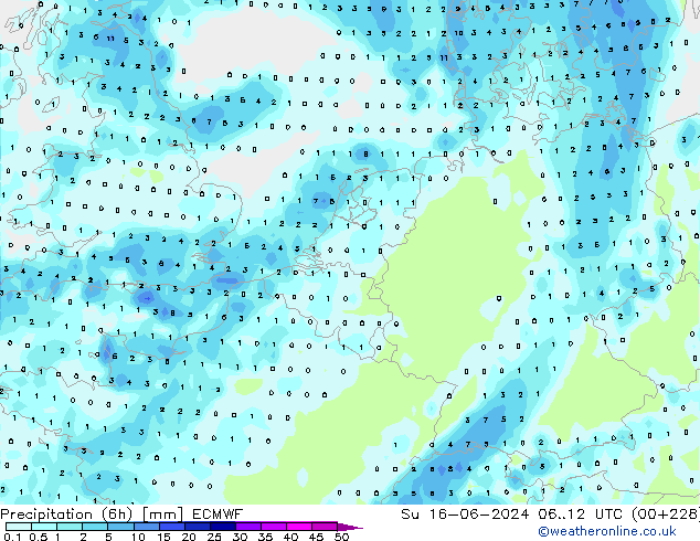 Z500/Regen(+SLP)/Z850 ECMWF zo 16.06.2024 12 UTC