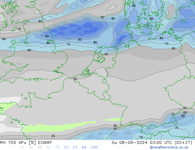 RH 700 hPa ECMWF So 08.06.2024 03 UTC