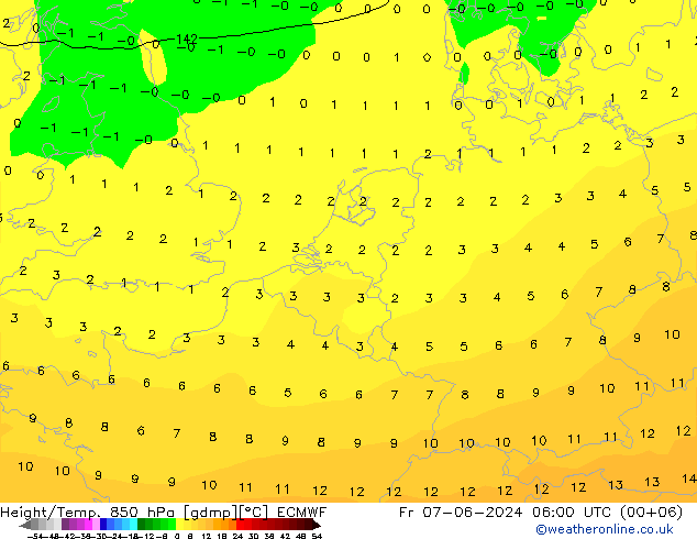 Z500/Regen(+SLP)/Z850 ECMWF vr 07.06.2024 06 UTC