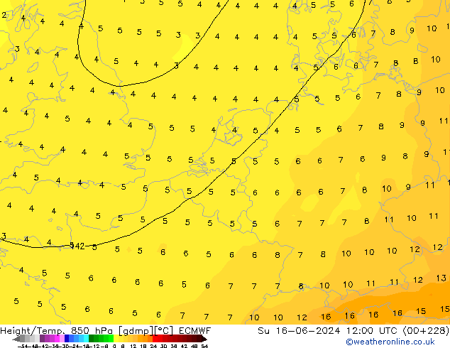 Z500/Regen(+SLP)/Z850 ECMWF zo 16.06.2024 12 UTC