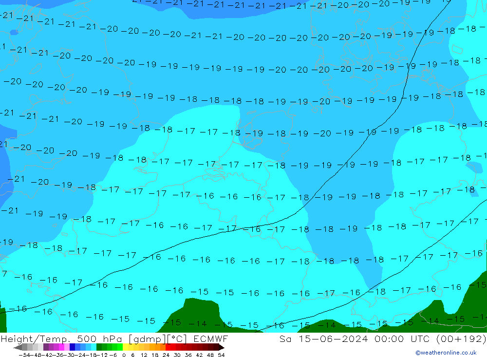 Z500/Rain (+SLP)/Z850 ECMWF So 15.06.2024 00 UTC