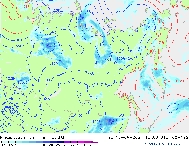 Z500/Rain (+SLP)/Z850 ECMWF sáb 15.06.2024 00 UTC