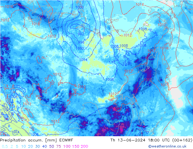 Toplam Yağış ECMWF Per 13.06.2024 18 UTC