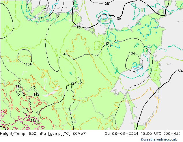 Z500/Yağmur (+YB)/Z850 ECMWF Cts 08.06.2024 18 UTC