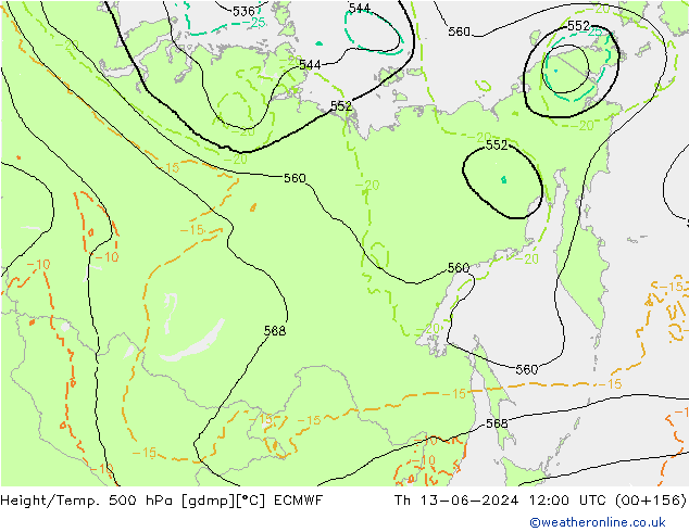 Z500/Regen(+SLP)/Z850 ECMWF do 13.06.2024 12 UTC