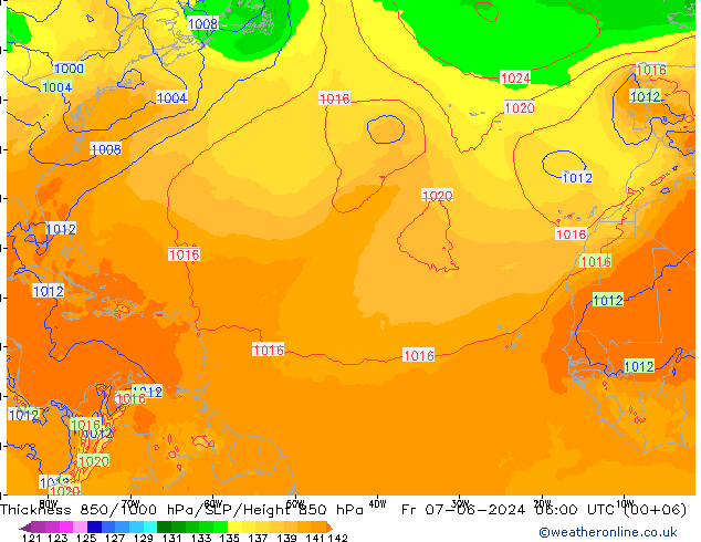 Thck 850-1000 hPa ECMWF Fr 07.06.2024 06 UTC