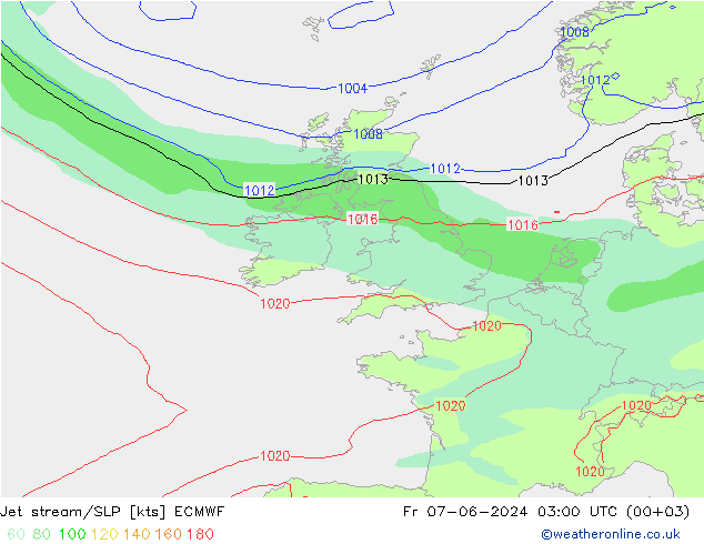 Straalstroom/SLP ECMWF vr 07.06.2024 03 UTC