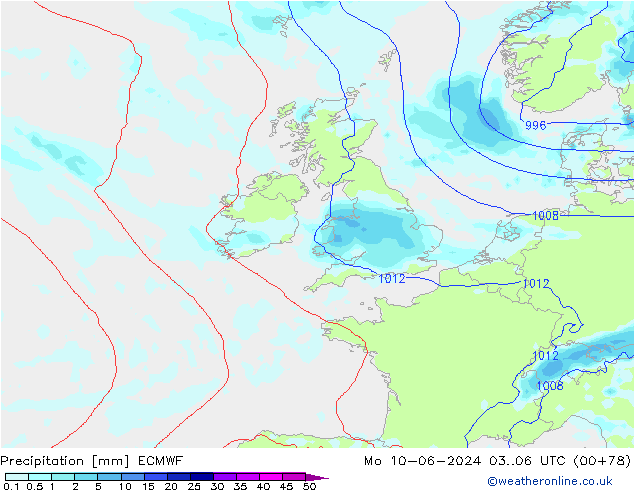 Yağış ECMWF Pzt 10.06.2024 06 UTC