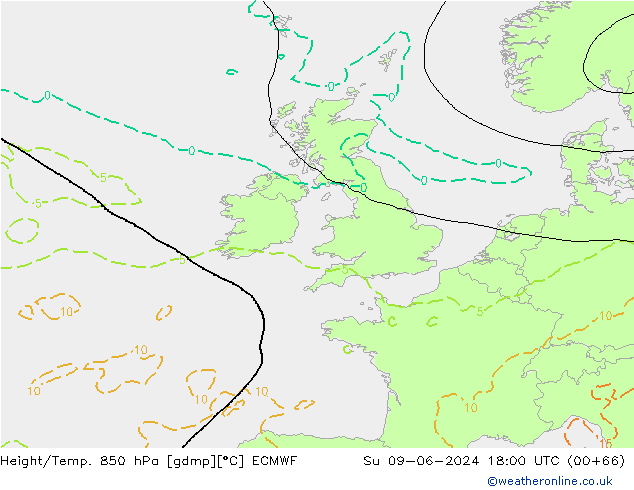 Z500/Rain (+SLP)/Z850 ECMWF Su 09.06.2024 18 UTC