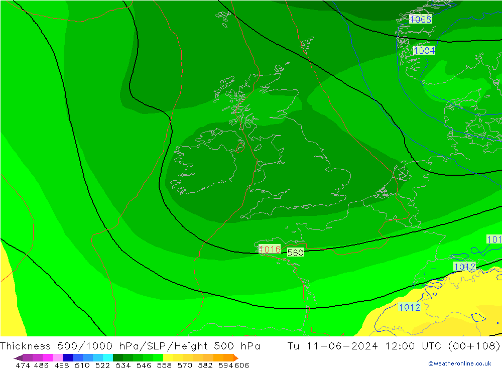 Thck 500-1000hPa ECMWF  11.06.2024 12 UTC