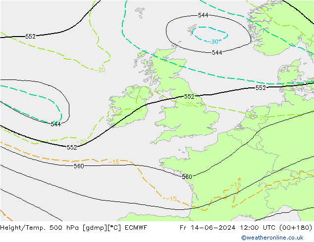 Z500/Rain (+SLP)/Z850 ECMWF ��� 14.06.2024 12 UTC