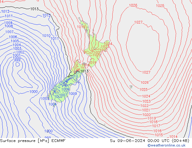 Bodendruck ECMWF So 09.06.2024 00 UTC