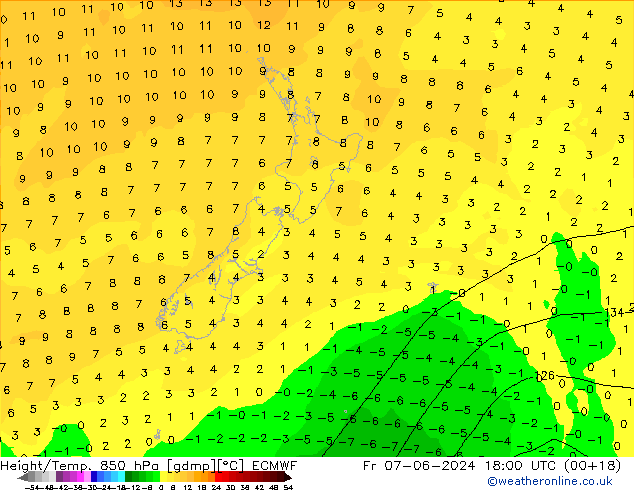 Z500/Yağmur (+YB)/Z850 ECMWF Cu 07.06.2024 18 UTC