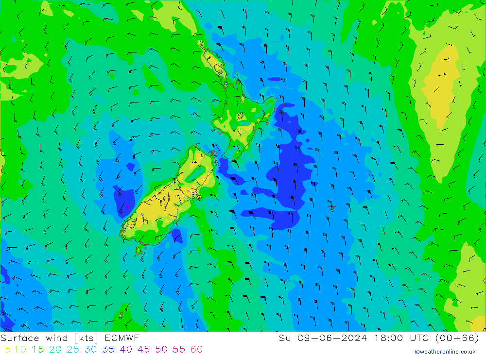 Vent 10 m ECMWF dim 09.06.2024 18 UTC