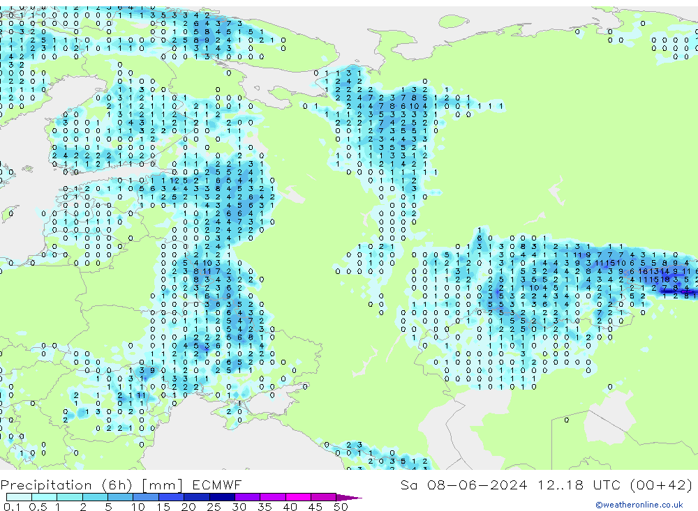 Z500/Regen(+SLP)/Z850 ECMWF za 08.06.2024 18 UTC