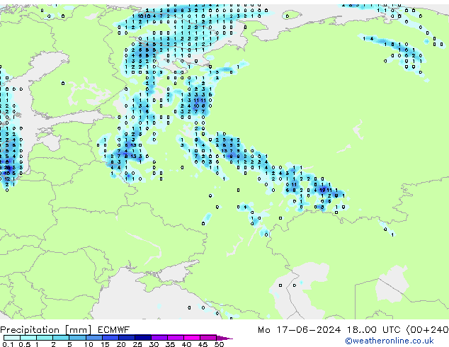 Precipitation ECMWF Mo 17.06.2024 00 UTC