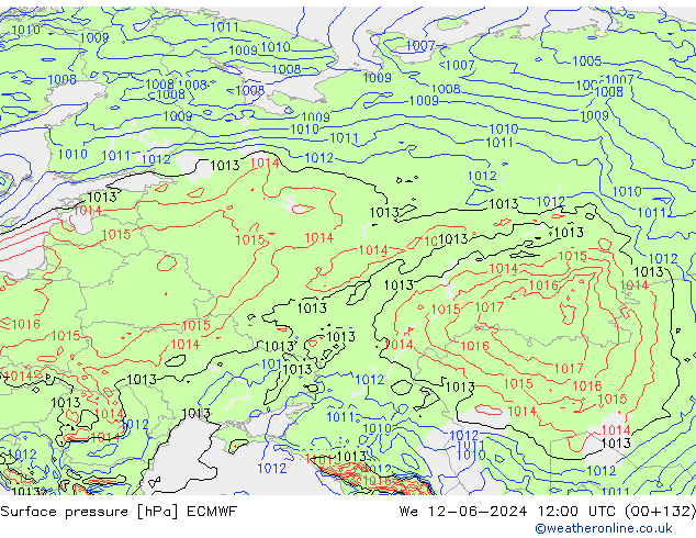 pressão do solo ECMWF Qua 12.06.2024 12 UTC