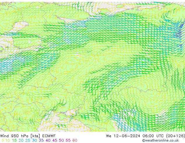 wiatr 950 hPa ECMWF śro. 12.06.2024 06 UTC