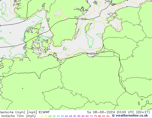 Isotachs (mph) ECMWF сб 08.06.2024 03 UTC