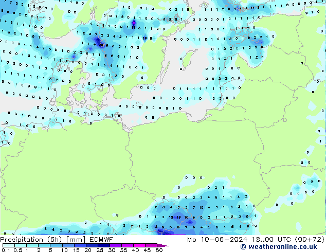 Z500/Rain (+SLP)/Z850 ECMWF lun 10.06.2024 00 UTC