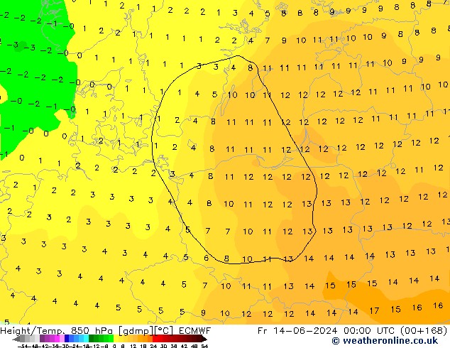 Z500/Rain (+SLP)/Z850 ECMWF Sex 14.06.2024 00 UTC