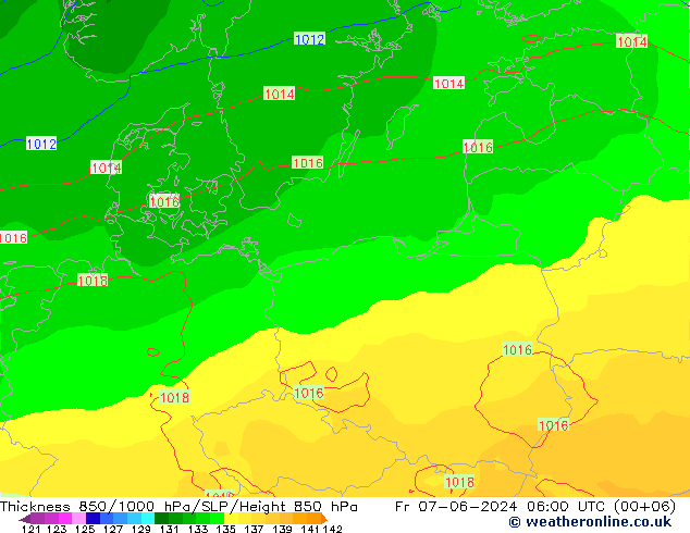 Thck 850-1000 hPa ECMWF pt. 07.06.2024 06 UTC