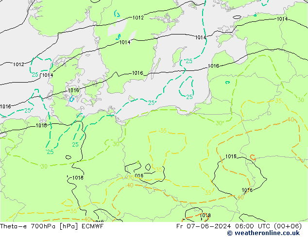 Theta-e 700hPa ECMWF Cu 07.06.2024 06 UTC