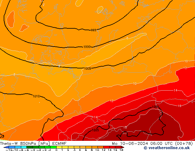 Theta-W 850hPa ECMWF Mo 10.06.2024 06 UTC