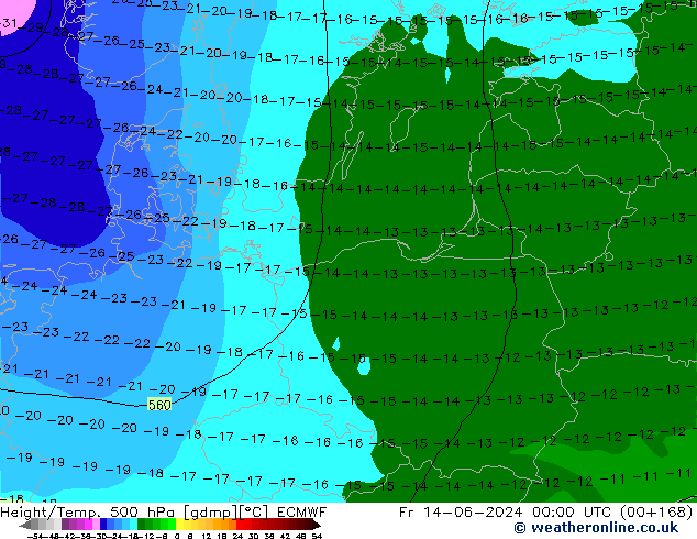 Z500/Rain (+SLP)/Z850 ECMWF Sex 14.06.2024 00 UTC