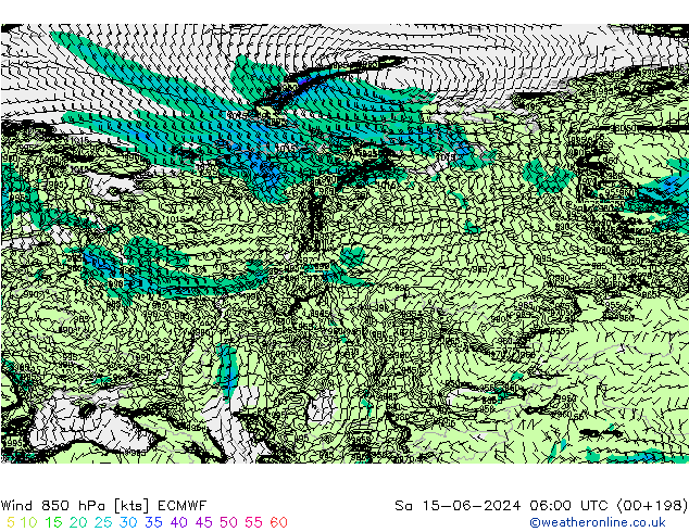 Rüzgar 850 hPa ECMWF Cts 15.06.2024 06 UTC