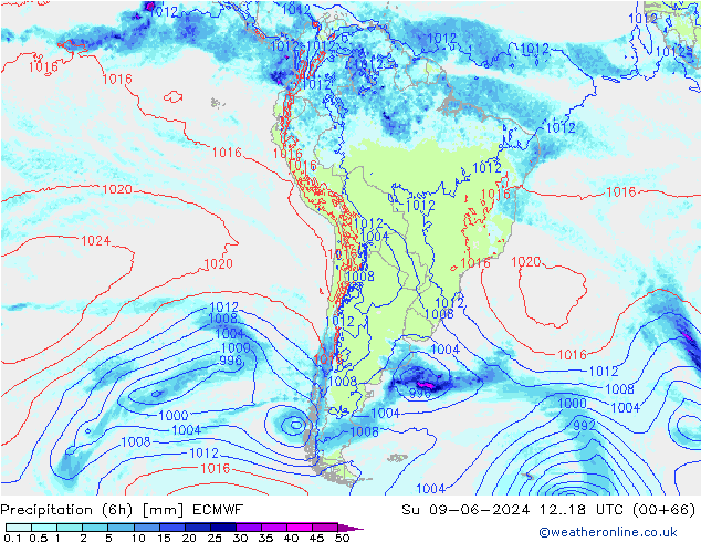 Z500/Rain (+SLP)/Z850 ECMWF Su 09.06.2024 18 UTC