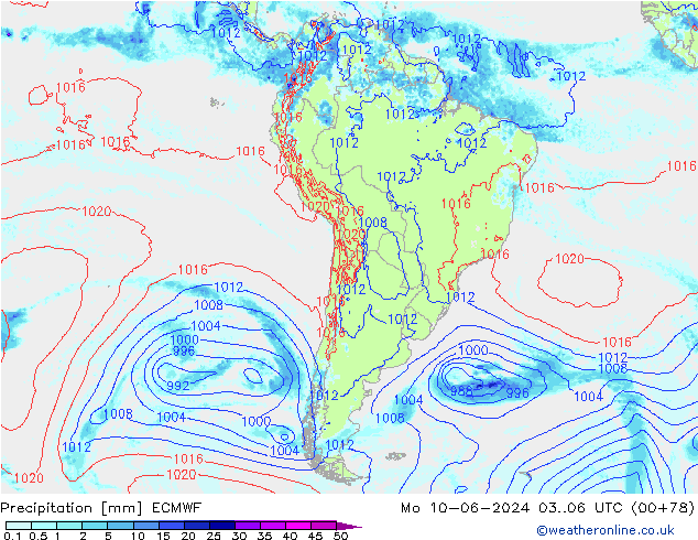 Neerslag ECMWF ma 10.06.2024 06 UTC