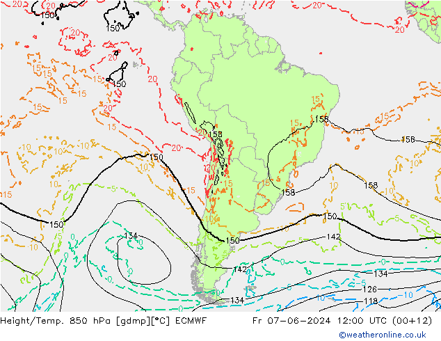 Z500/Rain (+SLP)/Z850 ECMWF Fr 07.06.2024 12 UTC