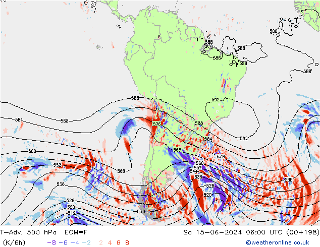 T-Adv. 500 hPa ECMWF So 15.06.2024 06 UTC