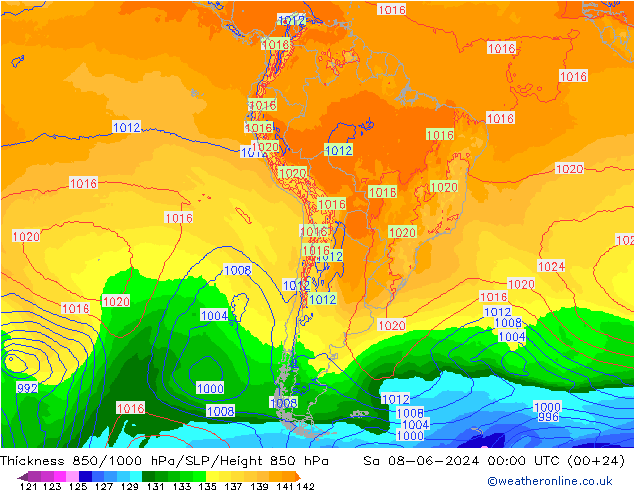 Thck 850-1000 hPa ECMWF  08.06.2024 00 UTC