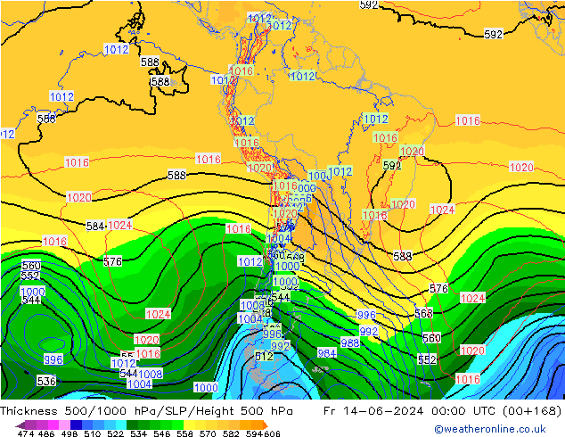 Thck 500-1000hPa ECMWF ven 14.06.2024 00 UTC